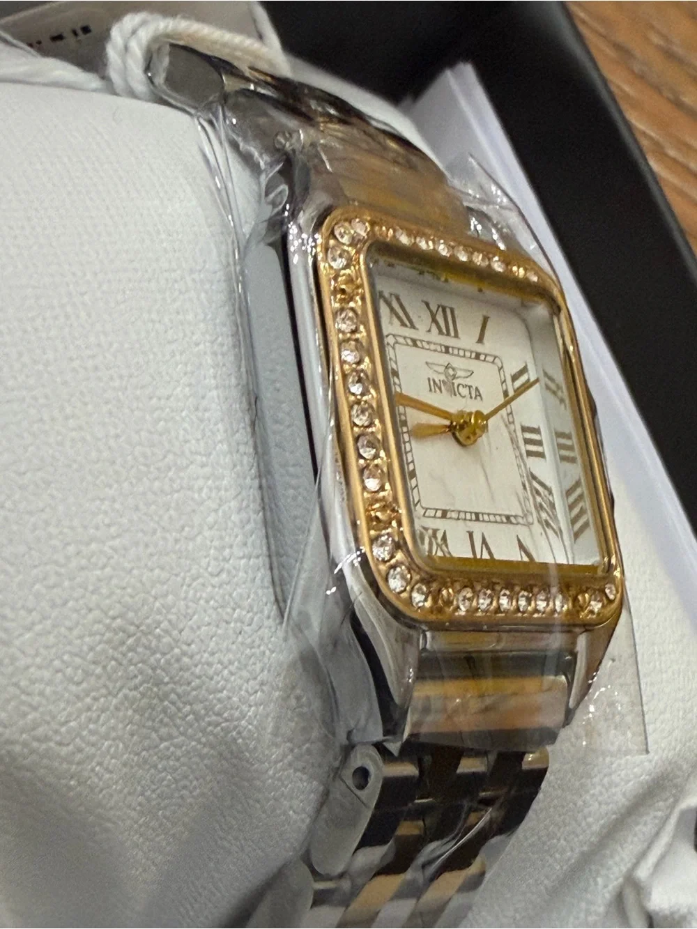 Invicta Women's Two-Tone Crystal Accent Square Watch